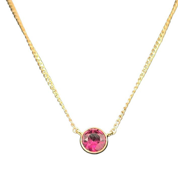 Rhodolite Garnet pendant in 18K gold. I cut this pink/purple 2.2 ct garnet with a special facet design called ‘Green Zero’.
The garnet comes from  Kenya and the setting is 18K gold with a silver internal bezel and a 14K gold filled chain. With these elements I am able to keep the costs lower yet attain a high gold look with an incredible stone. Chain is 18” with a lobster clasp.