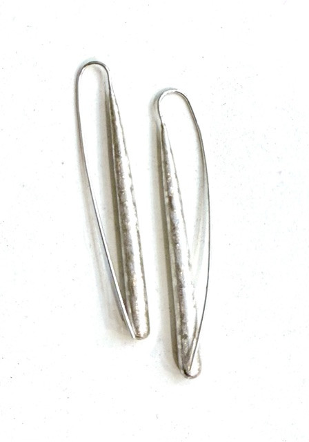 Patterned long drop earrings matte finish