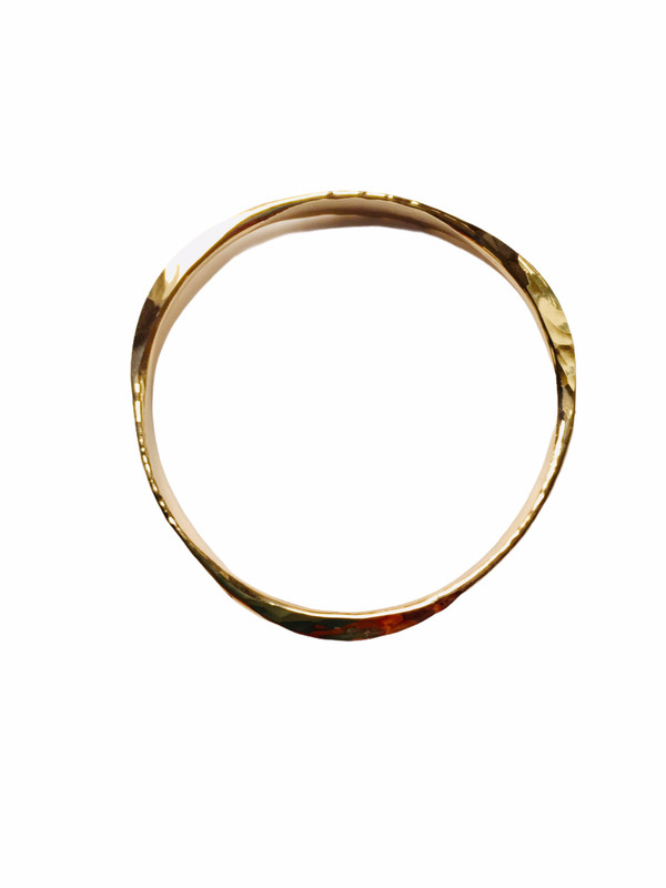 Hand forged 14K gold filled bangle, triangle