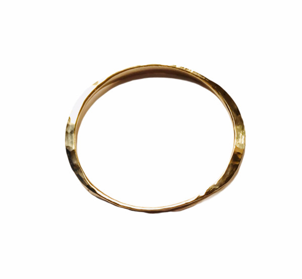 Hand forged 14K gold filled bangle, oval