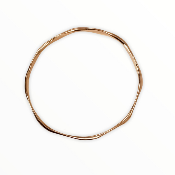 Hand forged 14K gold filled bangle, faceted 2