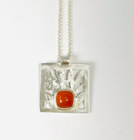 Sterling silver and orange chalcedony pendant