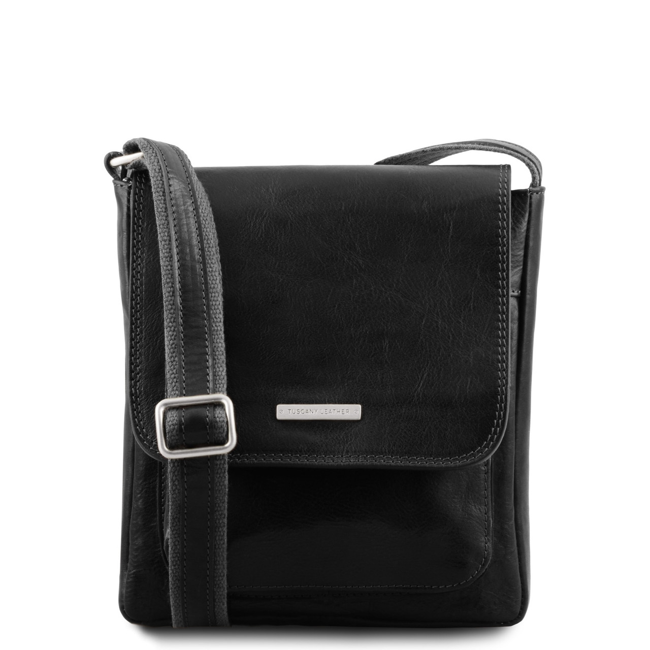 The Batling | Men's Black Leather Crossbody Bag – The Real Leather Company