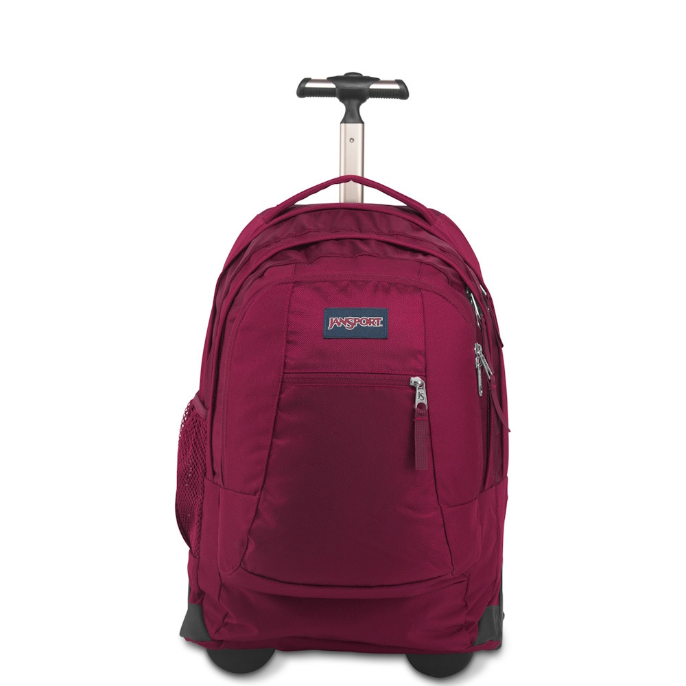 jansport wheeled superbreak bag Driver 8 Rolling Backpack - Navy Side water bottle pockets are also included Wheeled Superbreak Backpack | JanSport