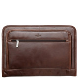 4941-DB - 
S Babila Zipped Leather Portfolio Dark Brown