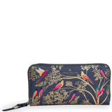 SMP1008-002 - Sara Miller Large Zip Purse Smokey Blue Birds