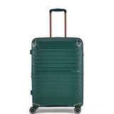 TR-0291-GRN-M - Rock Astrid 4 Wheel Spinner 65cm Expandable Medium Suitcase Green