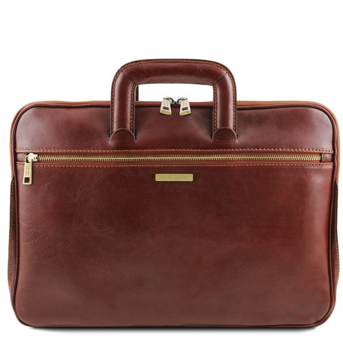 tl142070 - https://www.luggagesuperstore.co.uk/media/catalog/product/1/4/142070-marrone-fronte.jpg | Tuscany Leather Caserta Document Briefcase