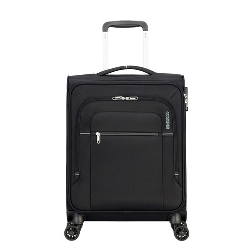 133189-1062 - https://www.luggagesuperstore.co.uk/media/catalog/product/p/r/prod_col_133189_1062_front_1.jpg | American Tourister Crosstrack 55cm Cabin Suitcase Black/Grey