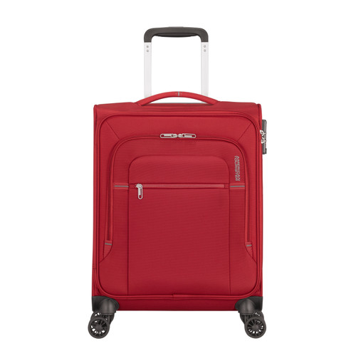 133189-1741 - https://www.luggagesuperstore.co.uk/media/catalog/product/p/r/prod_col_133189_1741_front.jpg | American Tourister Crosstrack 55cm Cabin Suitcase Red/Grey
