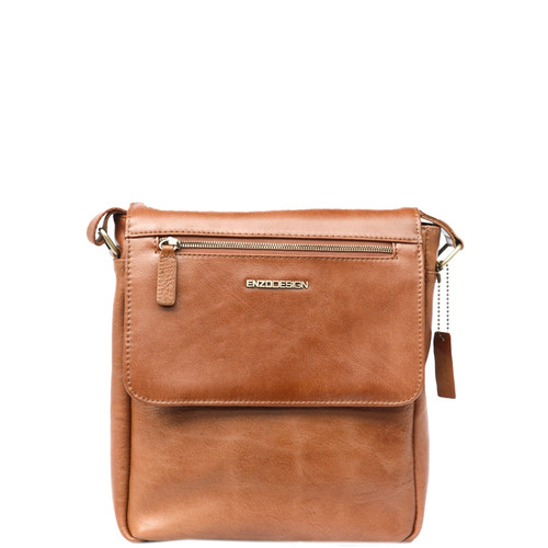 EZD_60-TA - 
Enzo Design Leather Crossover Bag Tan