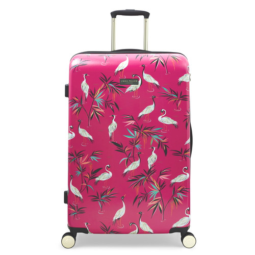 SMH0101-008 - 
Sara Miller 4 Wheel Large 77cm Suitcase Pink Heron