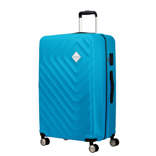 146858-5467 - American Tourister Summer Square Expandable 77cm Large Suitcase Aqua Turquoise