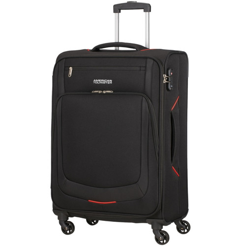 125807-1073 - American Tourister Summer Session 80cm Large Suitcase Black/Red