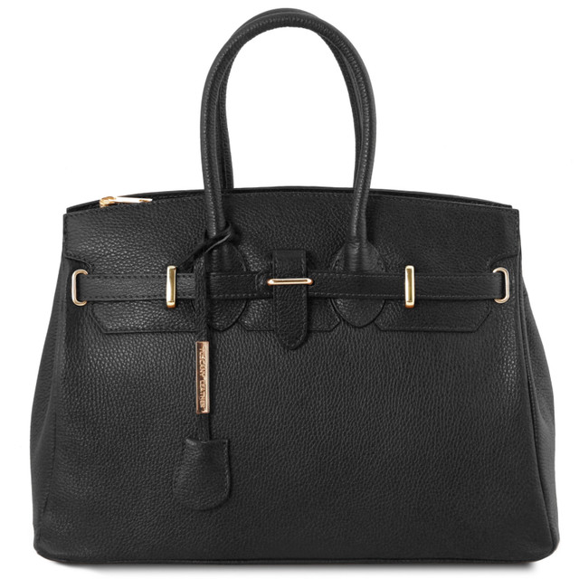 Tuscany Leather Handbag with Golden Hardware