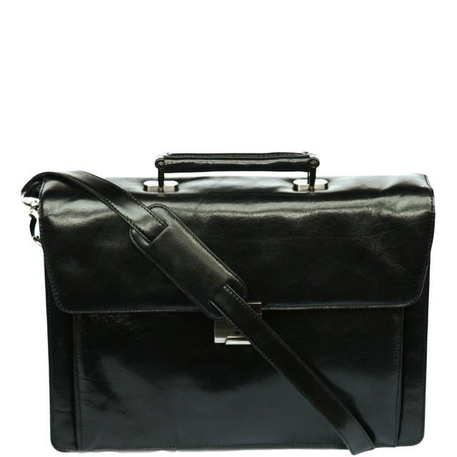 S Babila Flapover Leather Briefcase