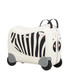 109640-7258 - https://www.luggagesuperstore.co.uk/media/catalog/product/p/r/prod_col_109640_7258_front34_1.jpg | Samsonite Dream Rider 50cm Child's Ride On Suitcase Zebra Zeno