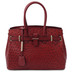 TL142120-2120_1_4 - 
Tuscany Leather Ostrich Print Handbag Red