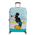 85673-8624 - https://www.luggagesuperstore.co.uk/media/catalog/product/p/r/prod_col_85673_8624_front.jpg | American Tourister Wavebreaker Disney 4 Wheel Large Suitcase - 77cm - Mickey Blue Kiss