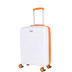 TR-0295-WHO-S - Rock Love Island 4 Wheel Cabin Suitcase White with Orange