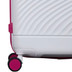 TR-0295-WHP-L - Rock Love Island 4 Wheel 78cm Large Suitcase White with Pink