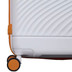 TR-0295-WHO-L - Rock Love Island 4 Wheel 78cm Large Suitcase White with Orange
