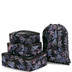 SMA1001-018 - Sara Miller Set Of 4 Packing Cubes Black Botanic