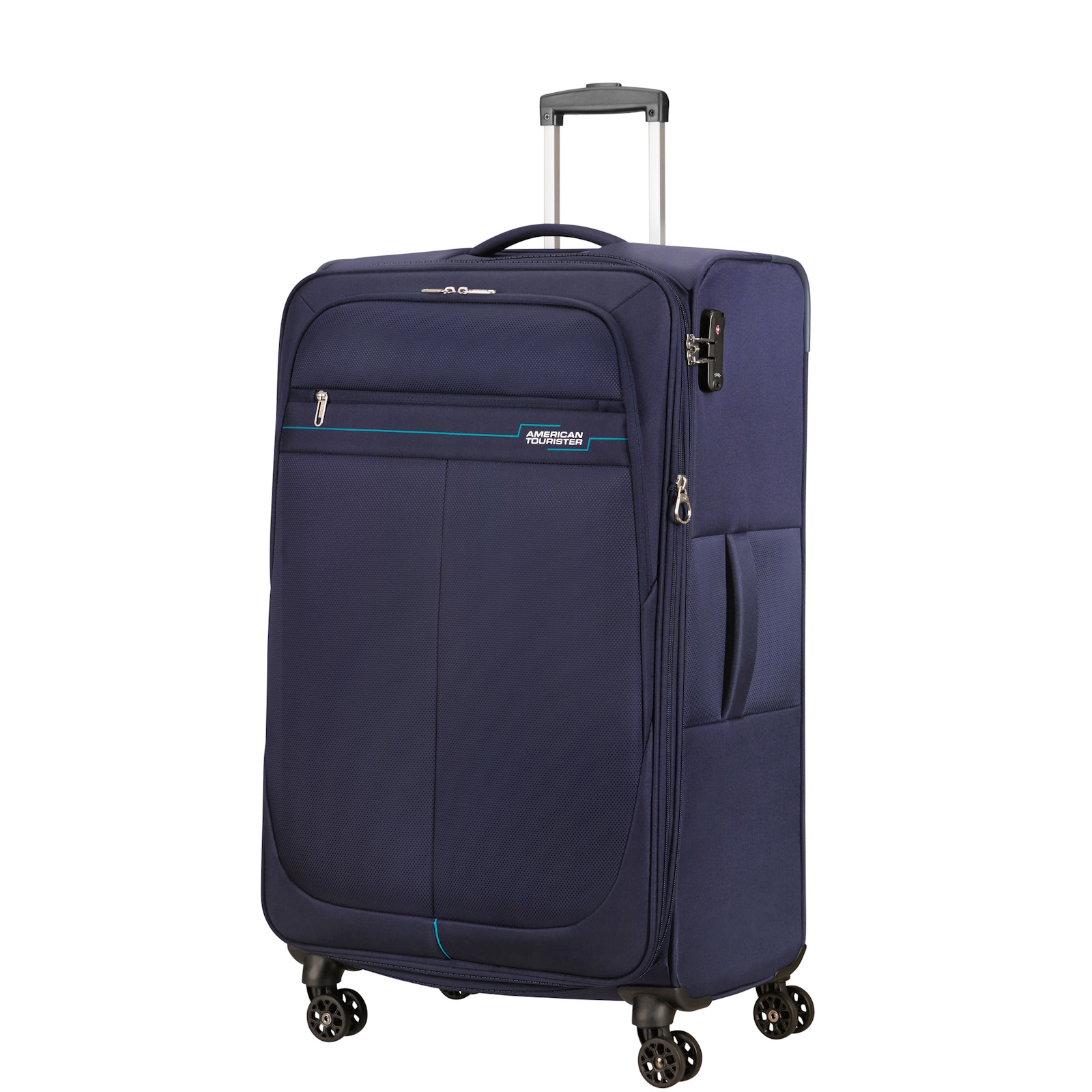 American Tourister Deep Dive Expandable 80cm Large Suitcase Navy/Blue