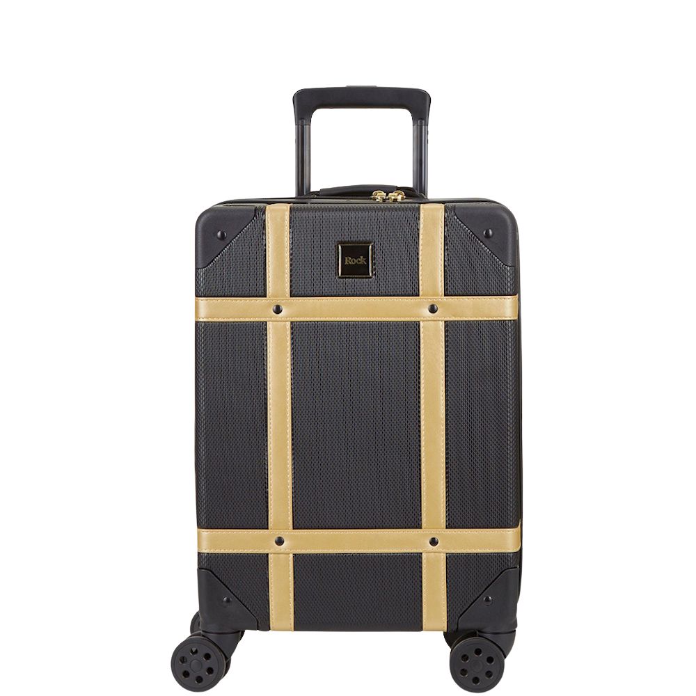 
Rock Vintage 54cm Cabin Suitcase Black/Gold