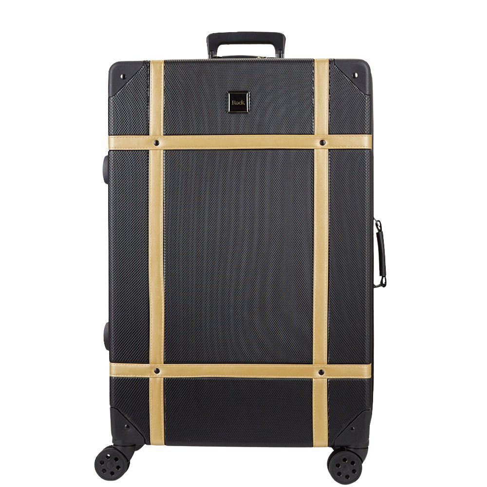 
Rock Vintage 78cm Suitcase Black/Gold