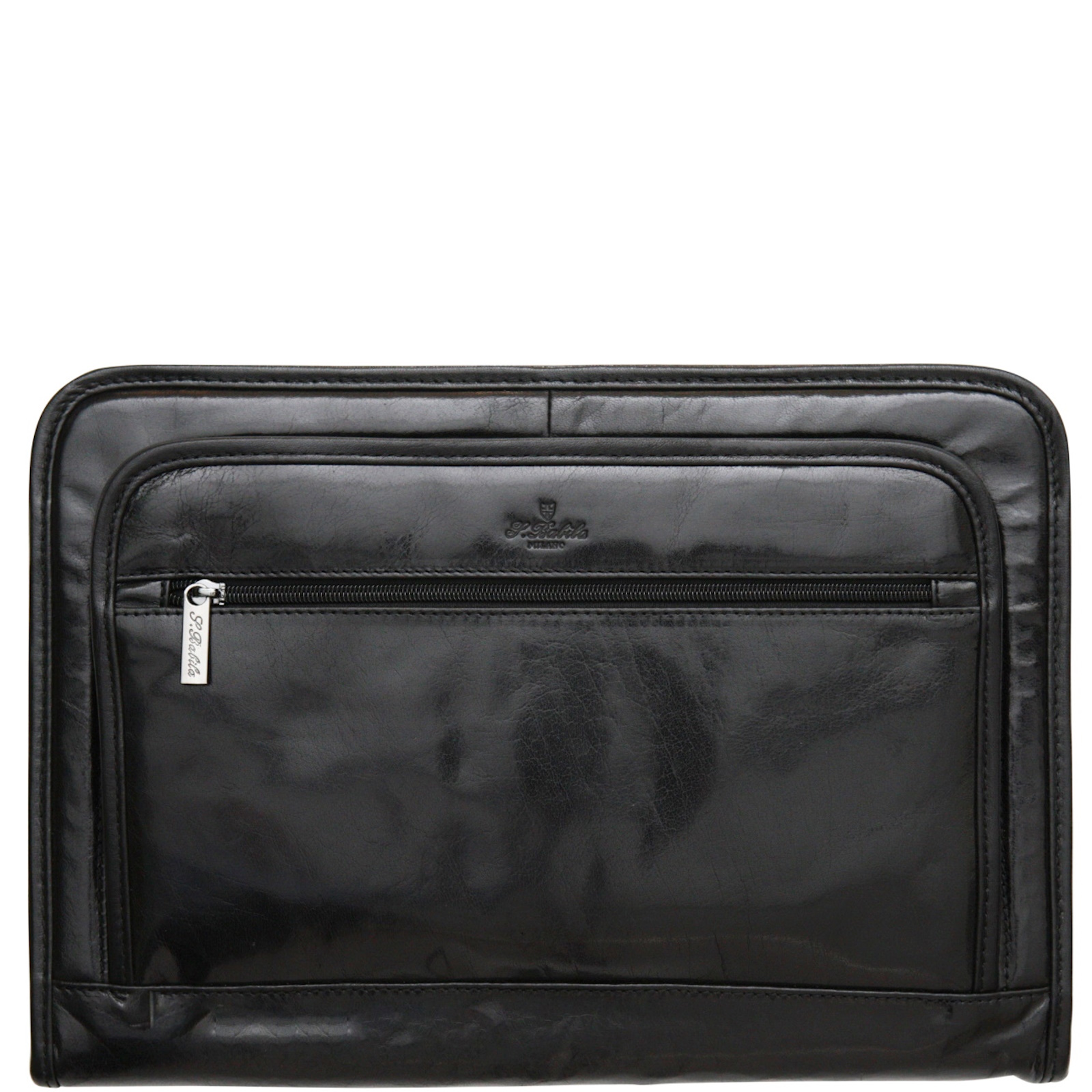 
S Babila Zipped Leather Portfolio Black
