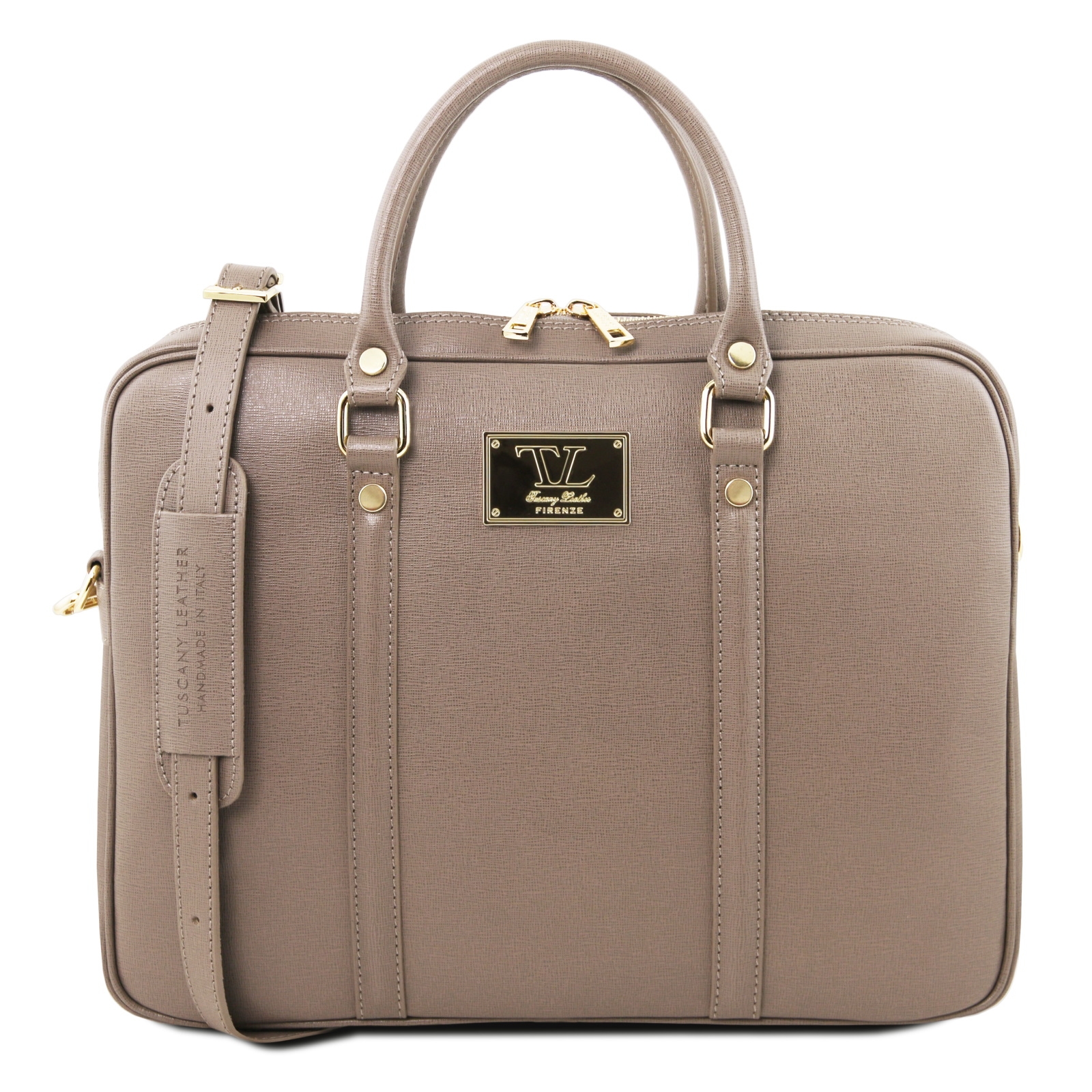 
Tuscany Leather Prato Saffiano Laptop Case Dark Taupe