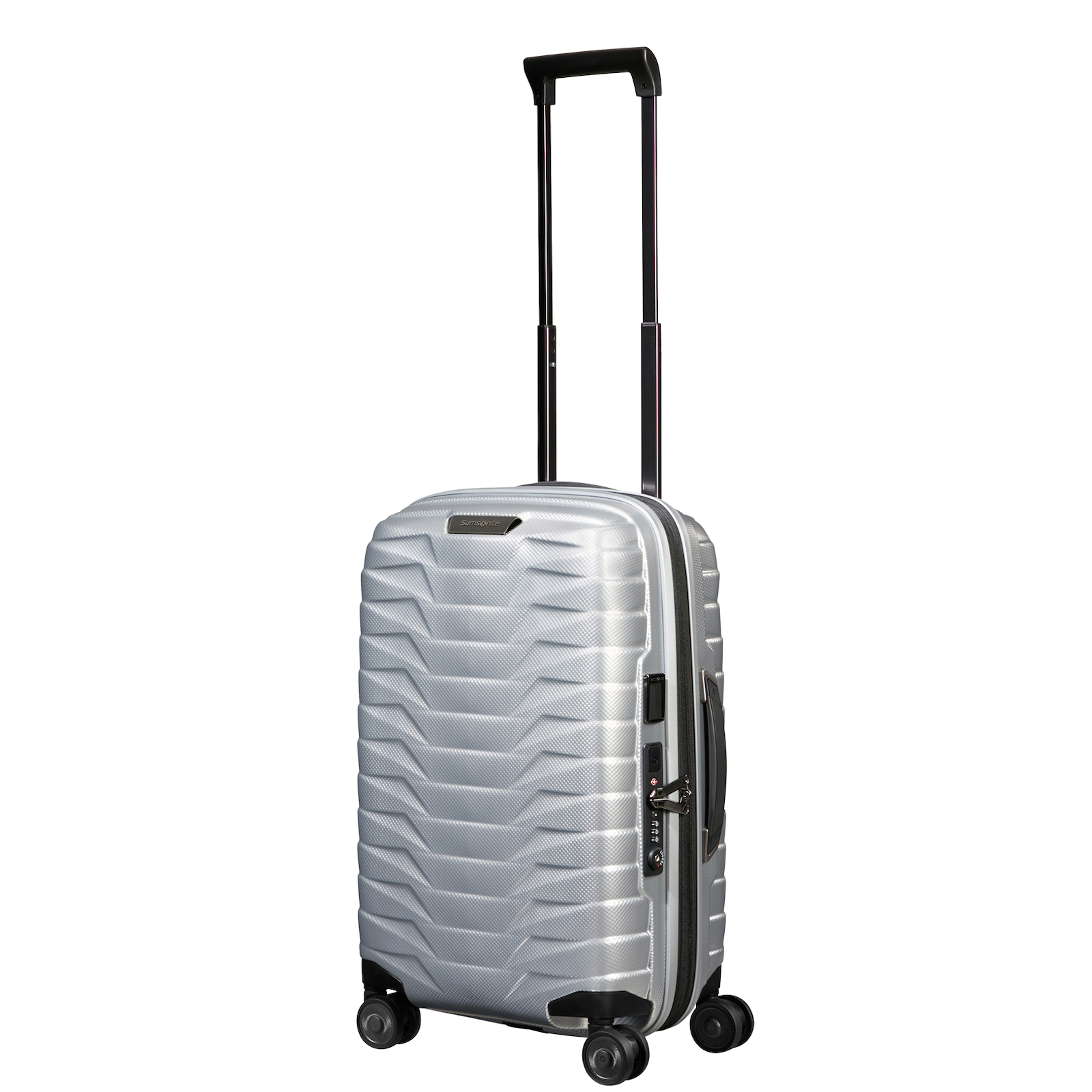 
Samsonite Proxis 4 Wheel 55cm Exp 35cm Cabin Suitcase Silver