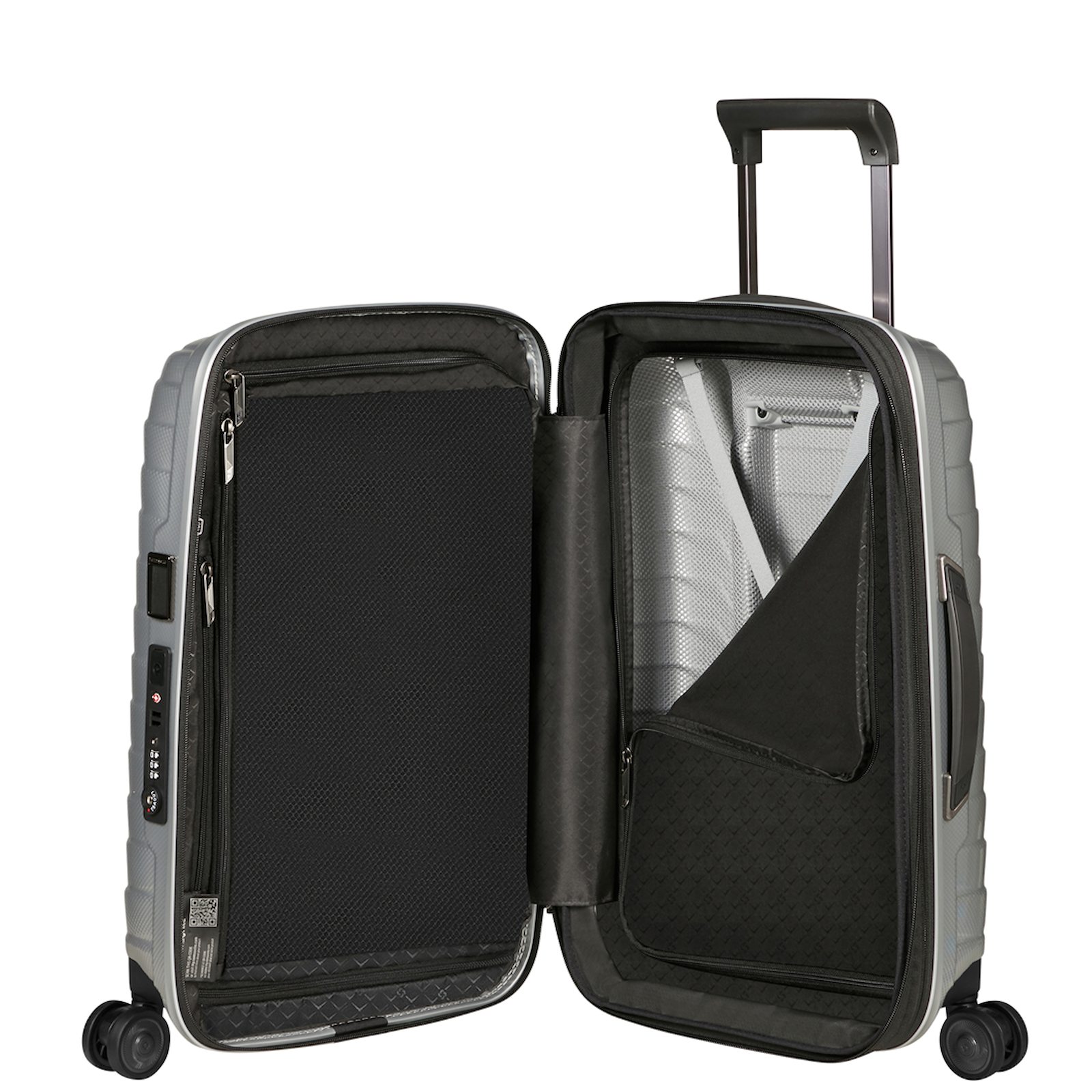 
Samsonite Proxis 4 Wheel 55cm Exp 35cm Cabin Suitcase Silver