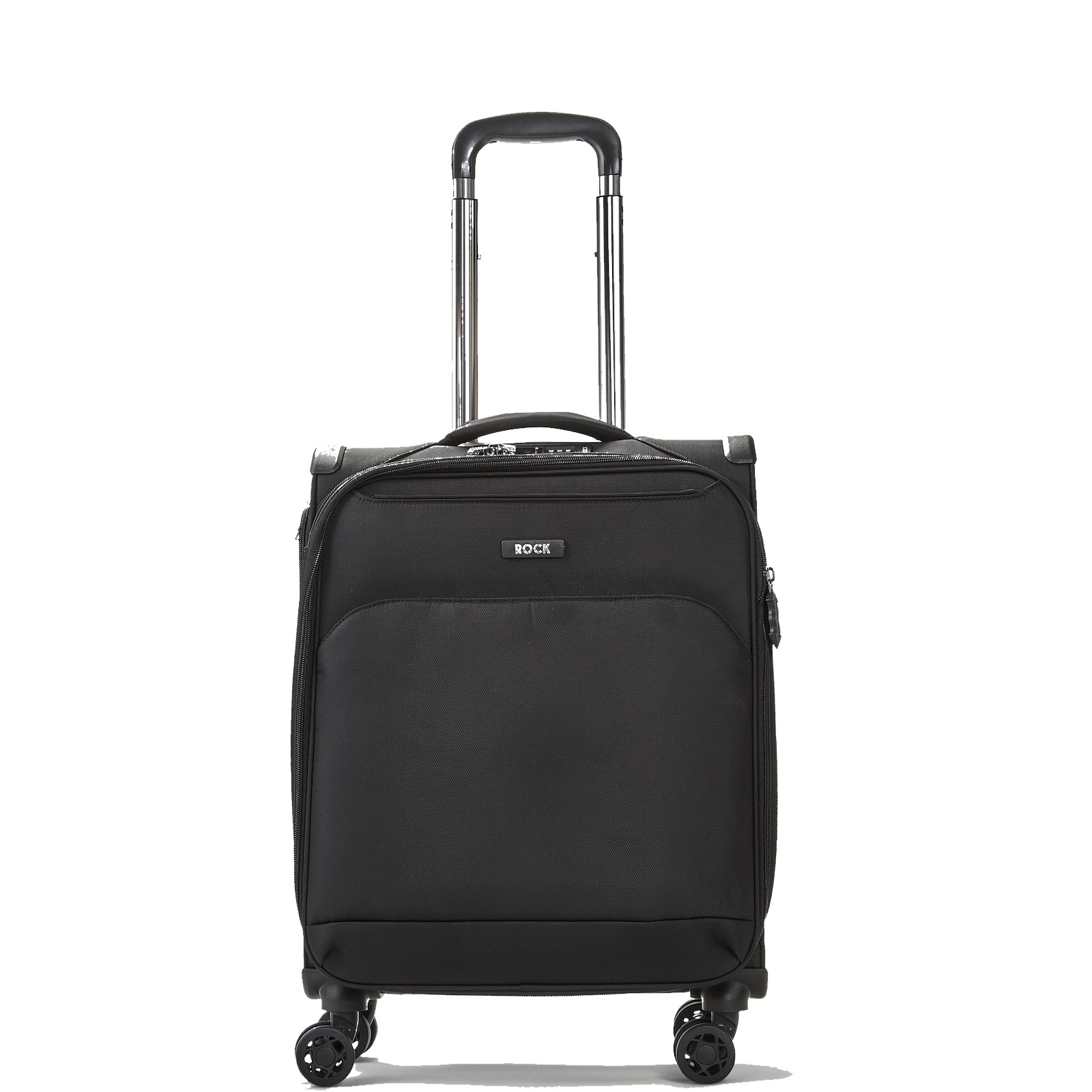 Rock Georgia 55cm Expandable Cabin Suitcase Black
