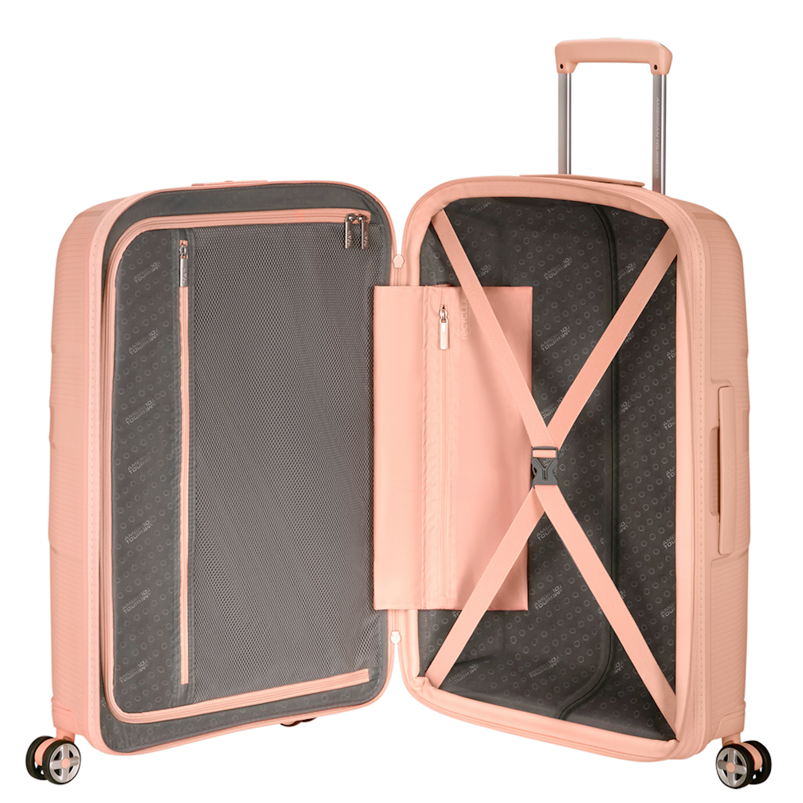 
American Tourister Starvibe 67cm Exp Suitcase Metallic Peach