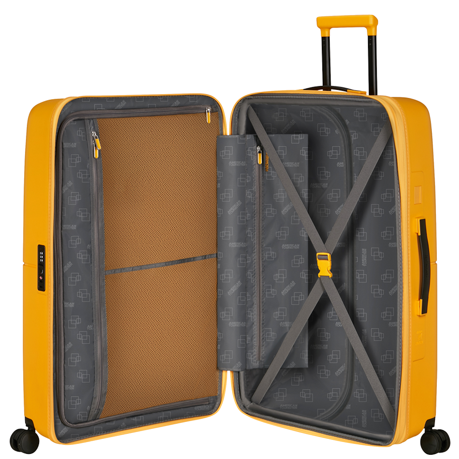 
American Tourister Dashpop 77cm Expandable Large Suitcase Golden Yellow