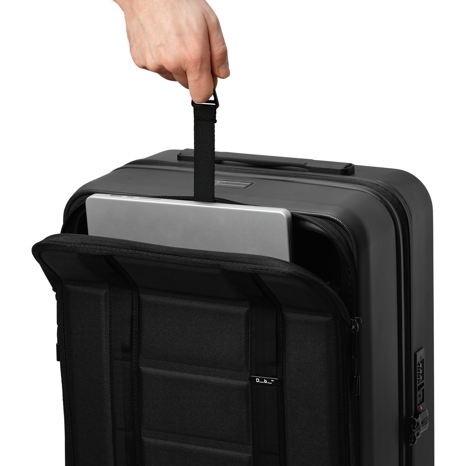 
Db Ramverk 55cm 4 Wheel Front Access Cabin Suitcase Black Out
