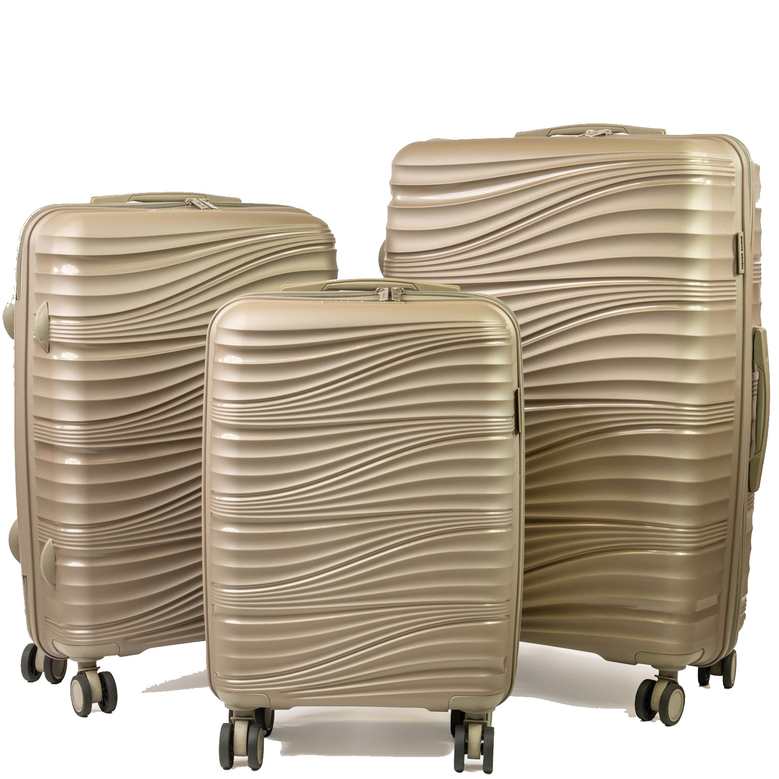 Pierre Cardin Riviera 3 Piece Luggage Set Champagne