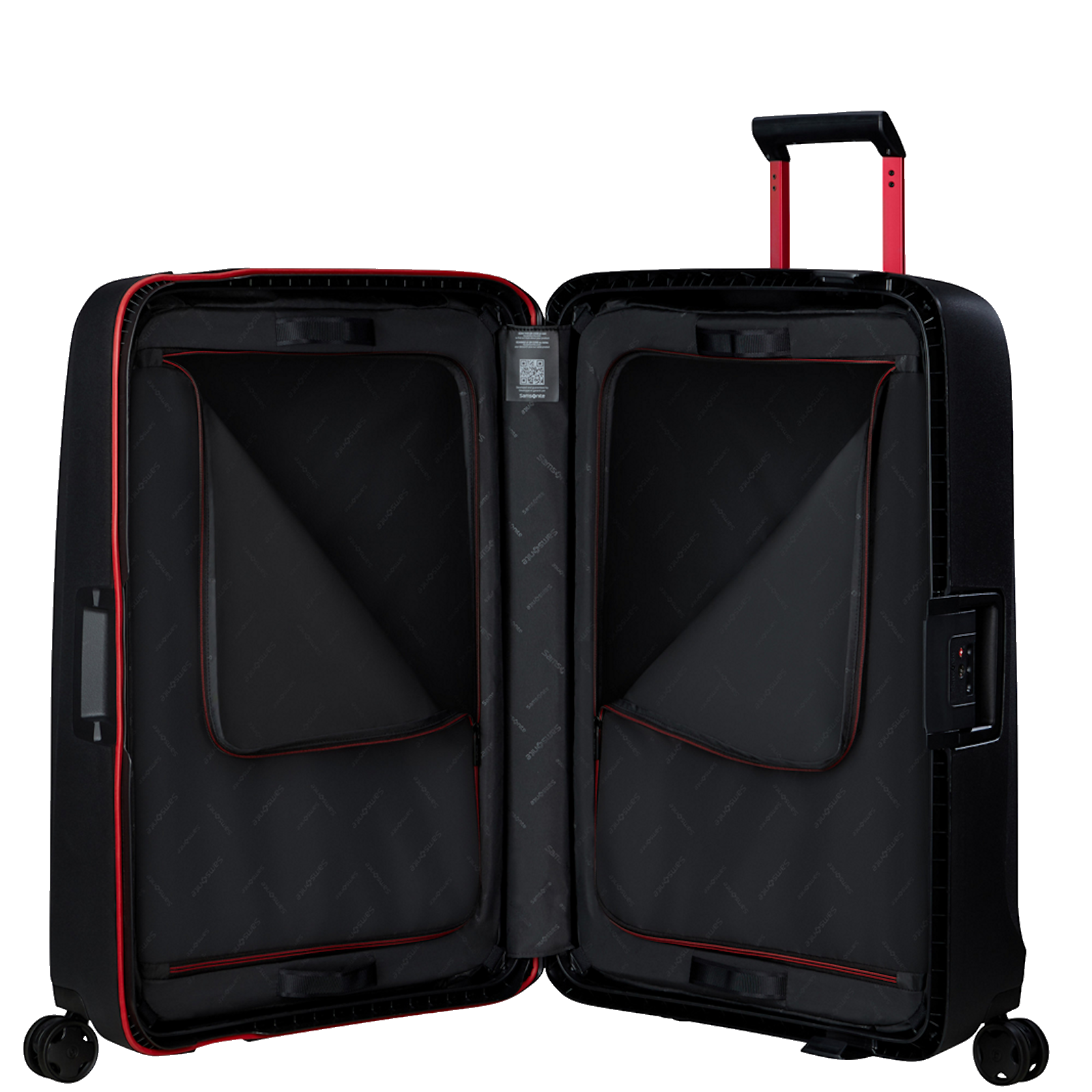 
Samsonite Essens 4 Wheel 81cm XL Suitcase Charcoal/Red
