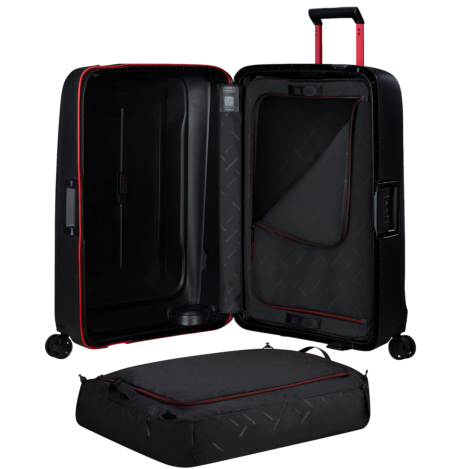 
Samsonite Essens 4 Wheel 81cm XL Suitcase Charcoal/Red