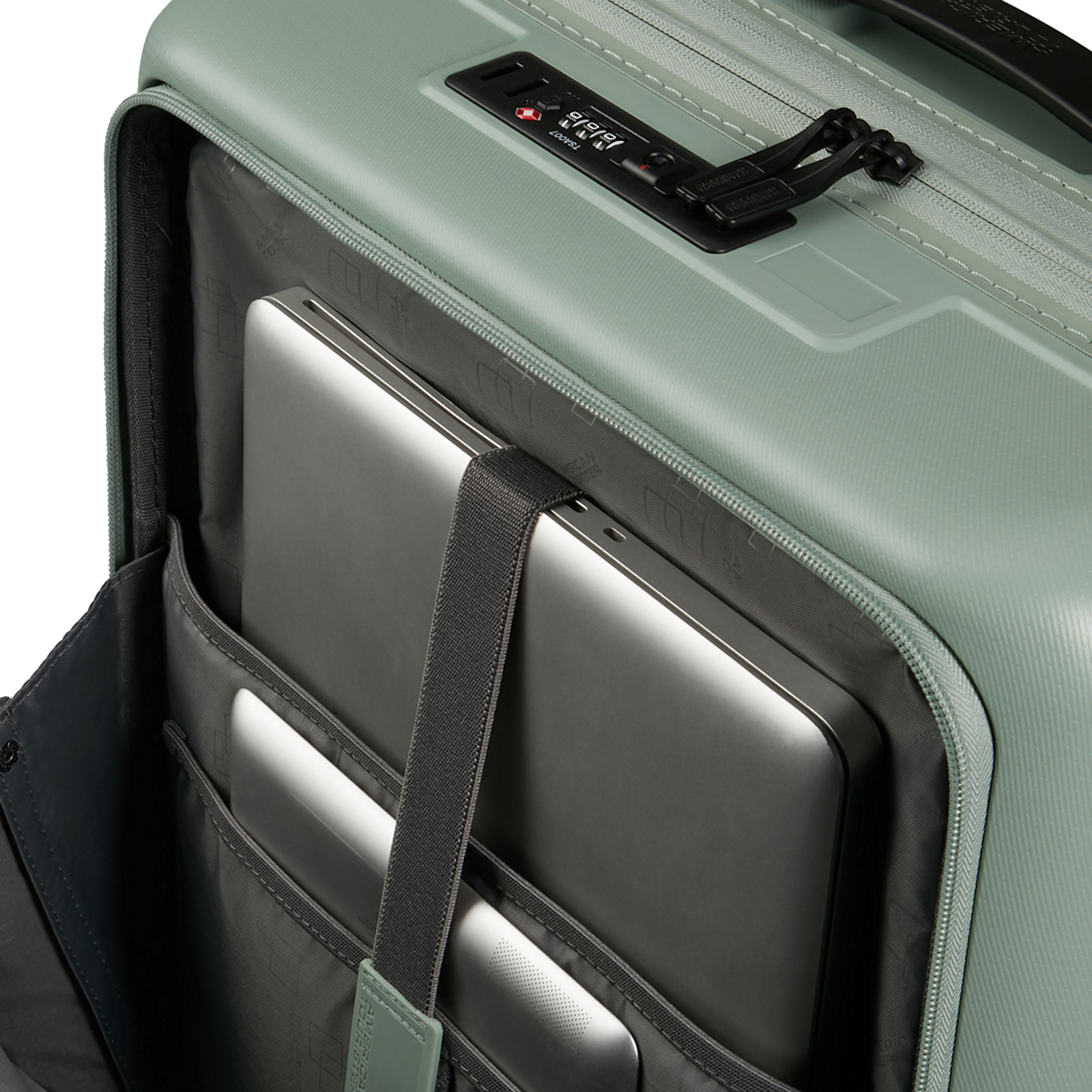 
American Tourister Dashpop 55cm Exp Front Loading Cabin Suitcase Iceberg Green