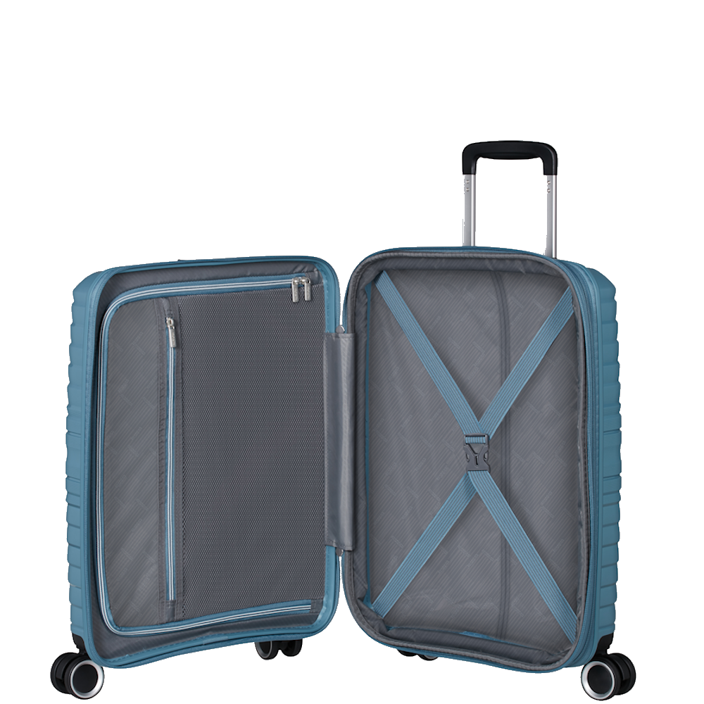 
American Tourister Flytwist 55cm 4 Wheel Exp Cabin Suitcase Storm Blue