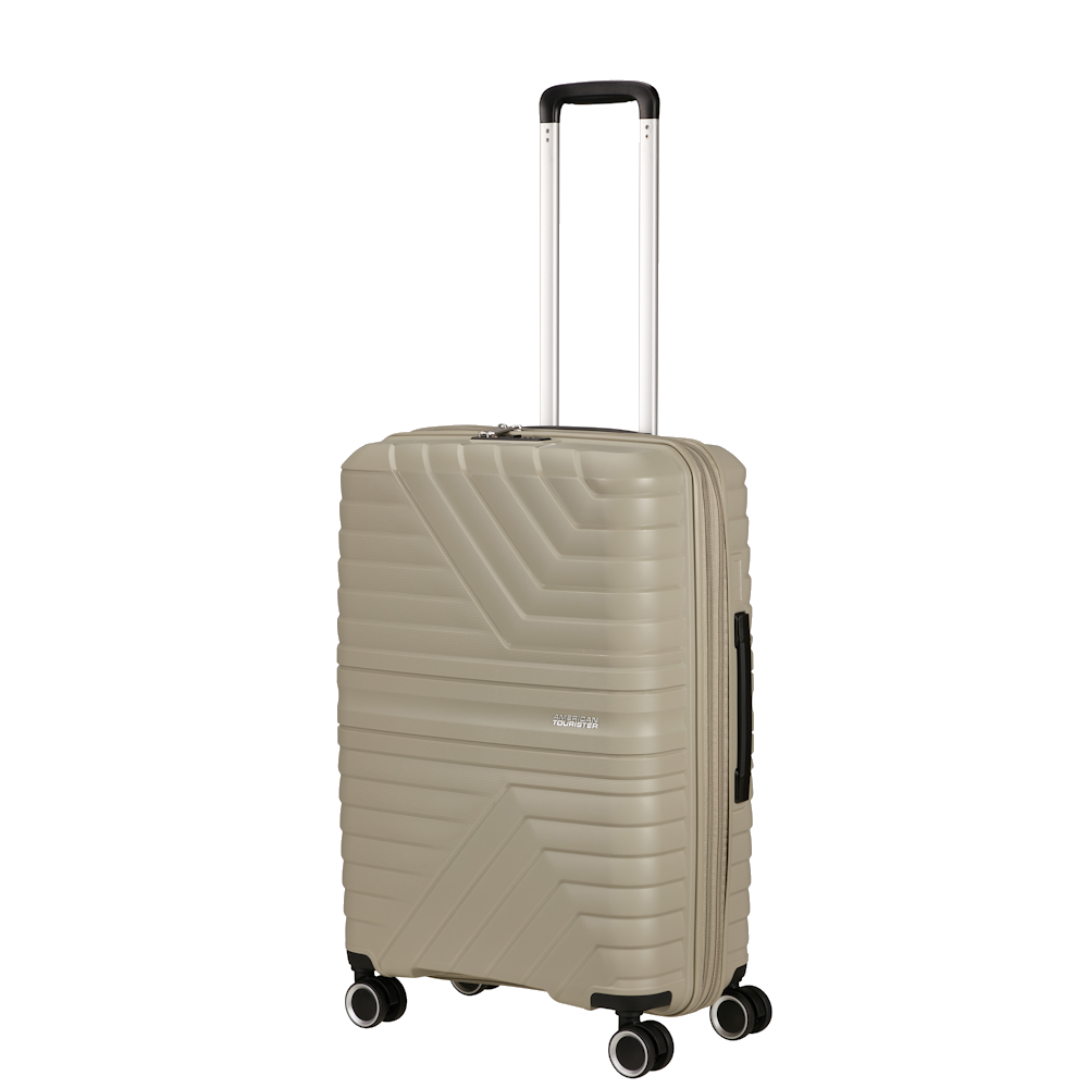 
American Tourister Flytwist 4 Wheel 67cm Exp Medium Suitcase Sandstone