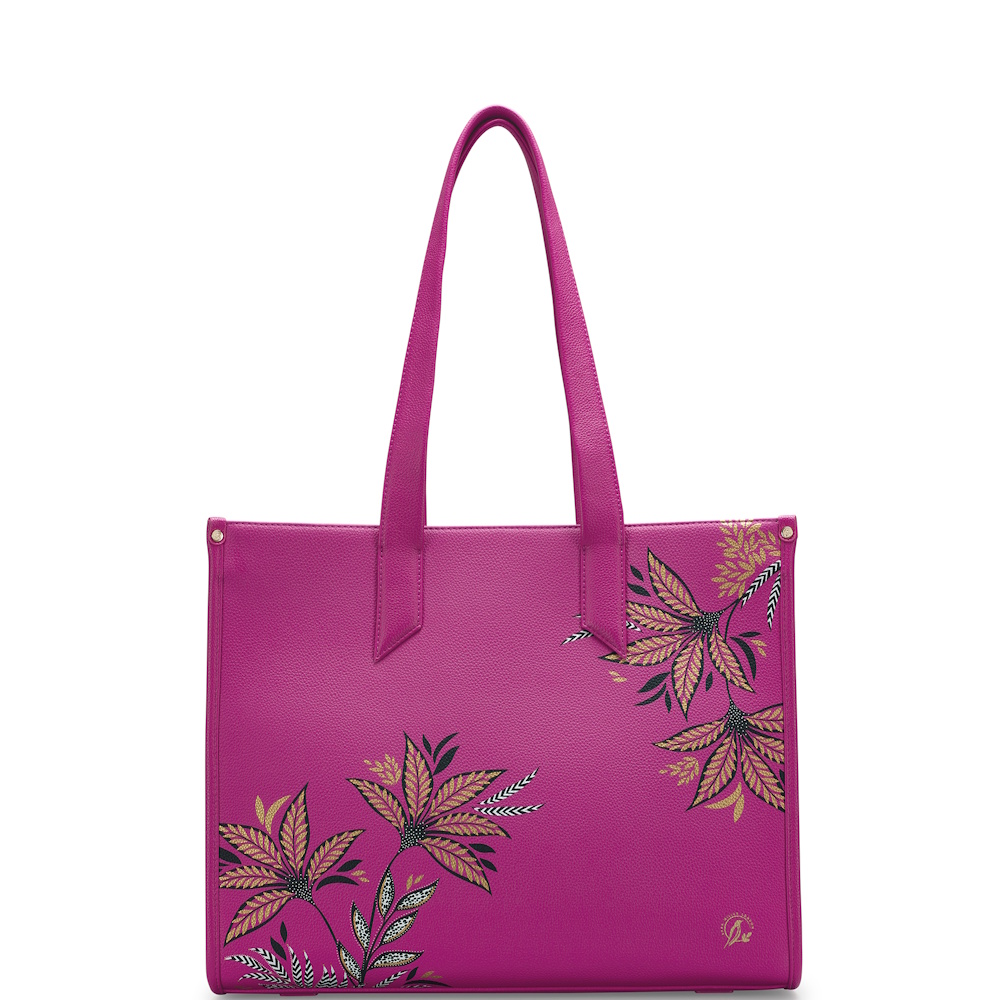 Sara Miller Large Box Tote Shopper Botanic Pink