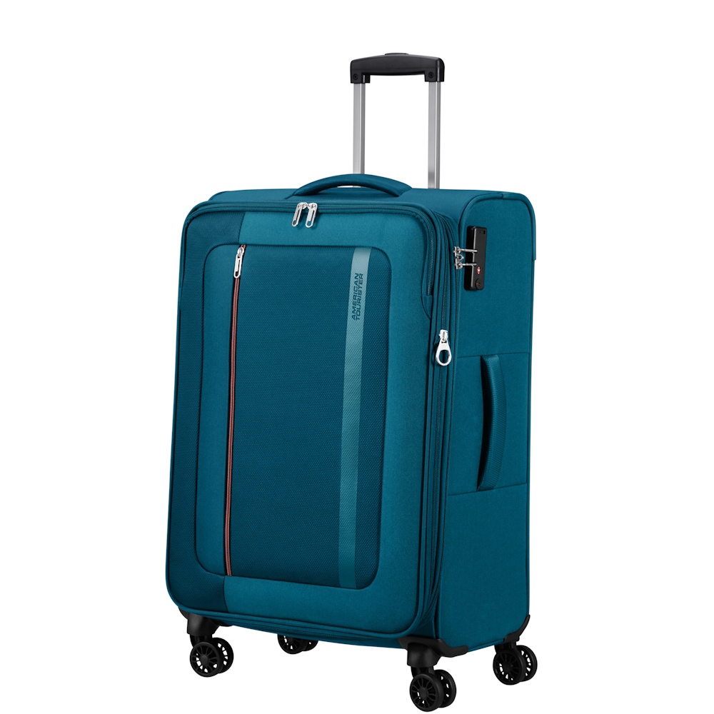 American Tourister Blazing Ride Exp 68cm Medium Suitcase Teal/Orange