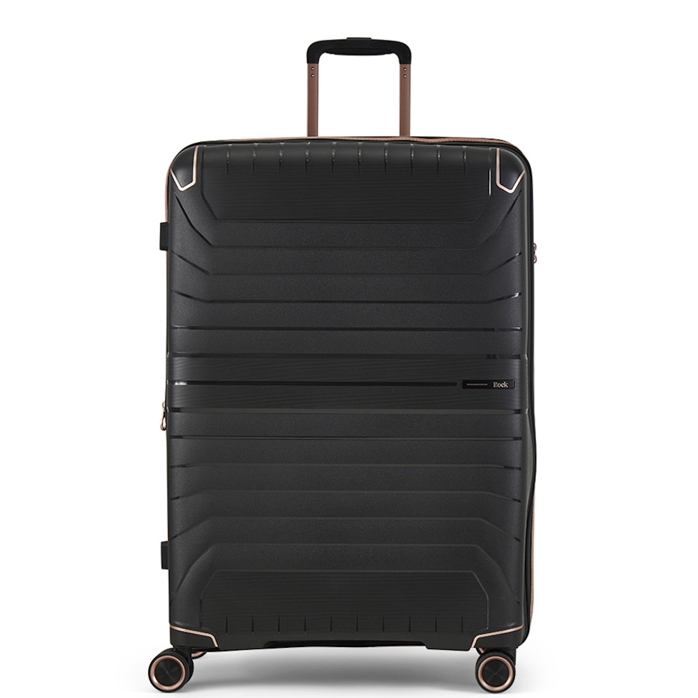 Rock Astrid 4 Wheel Spinner 76cm Expandable Large Suitcase Black