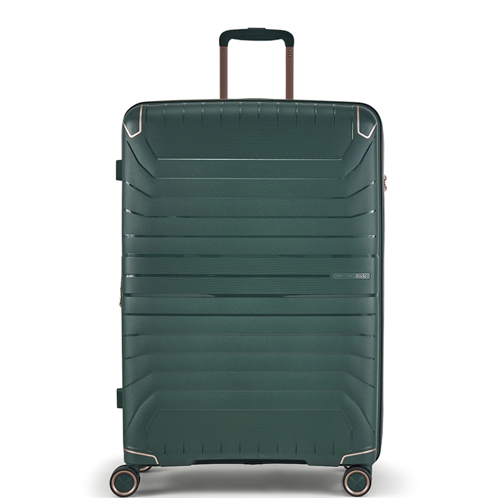 Rock Astrid 4 Wheel Spinner 76cm Expandable Large Suitcase Green