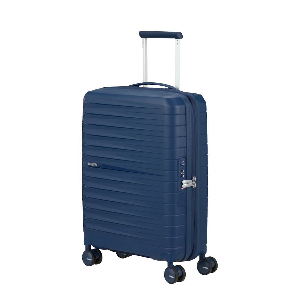 
American Tourister Fastforward 4 Wheel 55cm Exp Cabin Suitcase Navy Blue