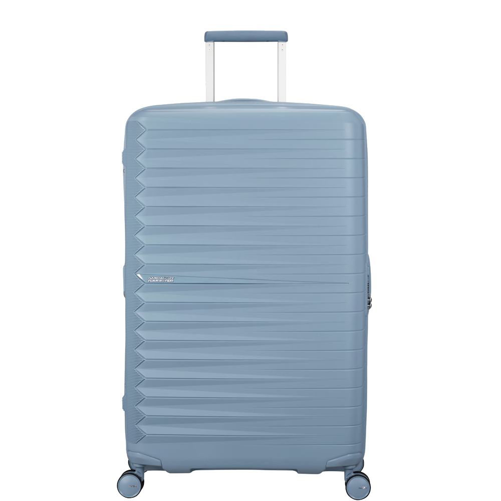 
American Tourister Fastforward 78cm 4 Wheel Exp Large Suitcase Steel Blue